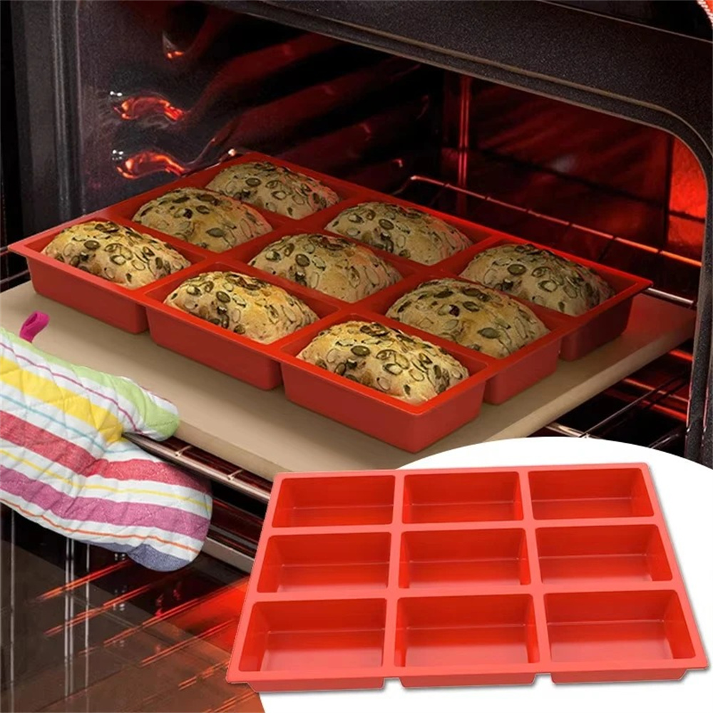 Soap Mold Silicone Loaf - Big 9-Cavity Silicone Mini Loaf Pan