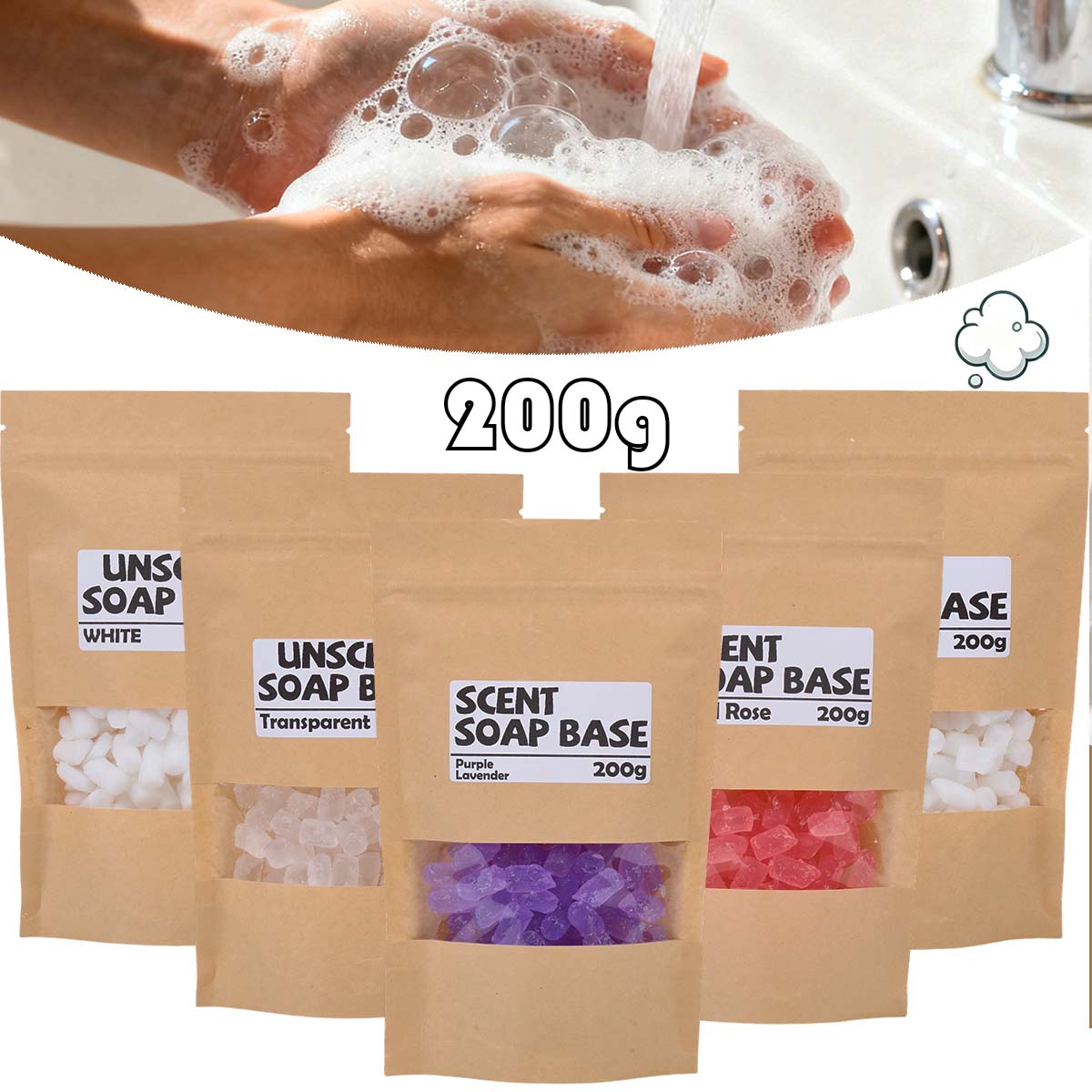 200g Scented Soap Base Glyceri - Soap Making Material Wholesale 评论和价格