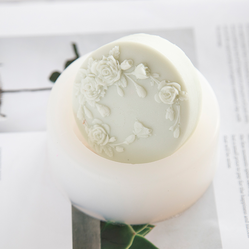 Round Shape Rose Flower Handma - Soap Mold Silicone Loaf 评论和价格
