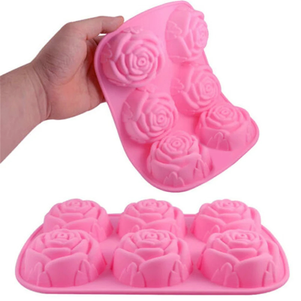 6 Holes Flower Rose Handmade S - Soap Mold Silicone Loaf 评论和价格
