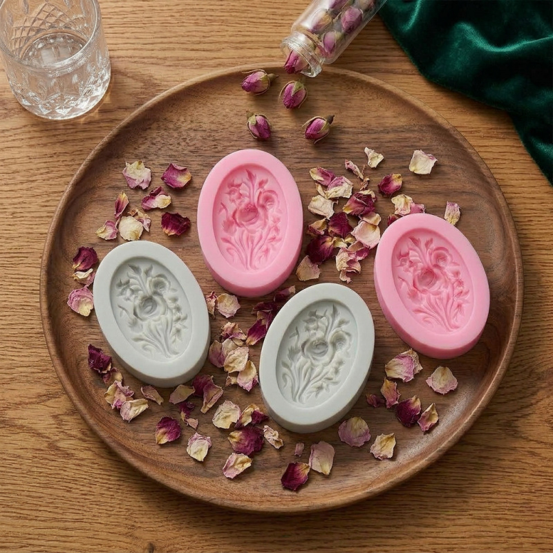 4 Silicone mold with flower sh - Soap Making Gel 评论和价格