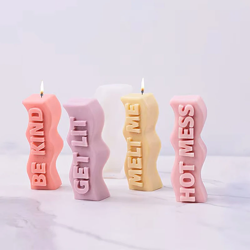 Wave Letter Slogan Candle Sili - Soap Making Recipes 评论和价格