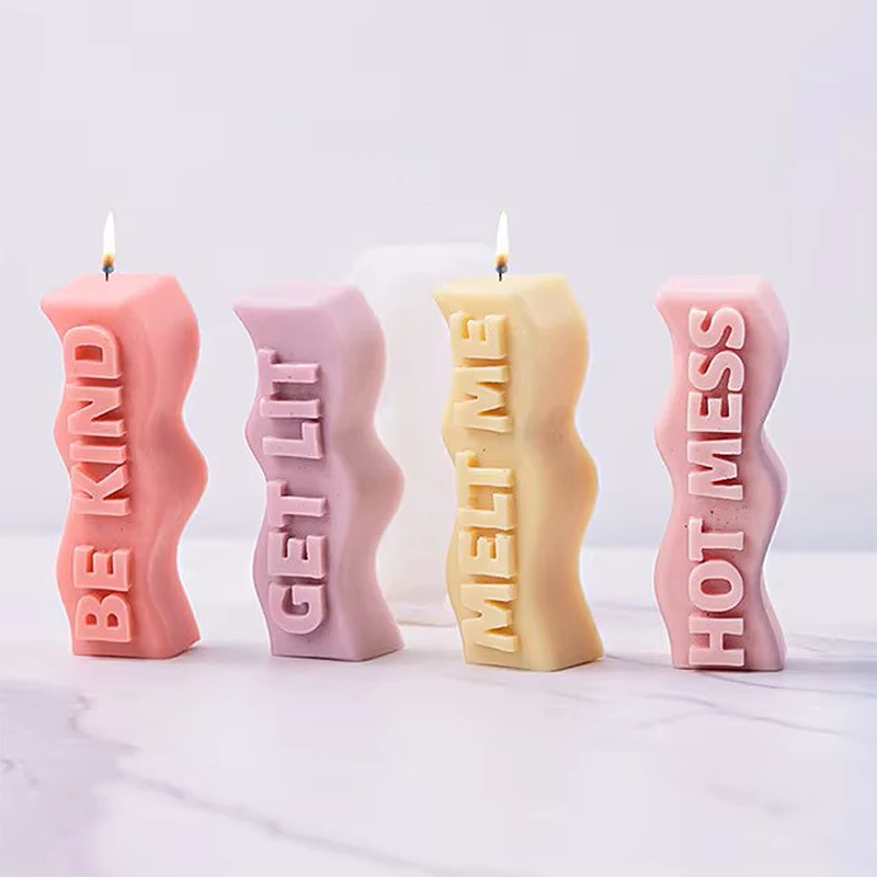 Wave Letter Slogan Candle Sili - Soap Making Recipes 评论和价格