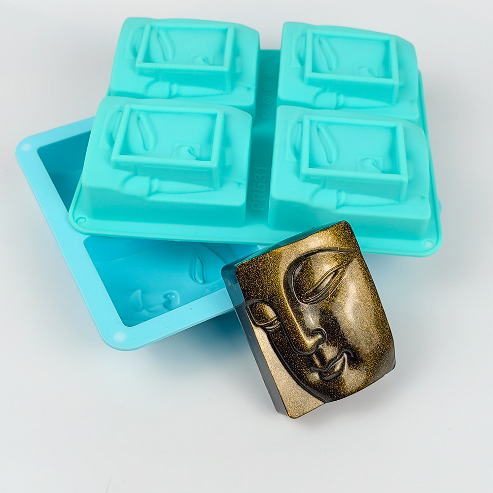 4 Holes Religious Portrait Soa - Soap Mold Silicone Loaf 评论和价格