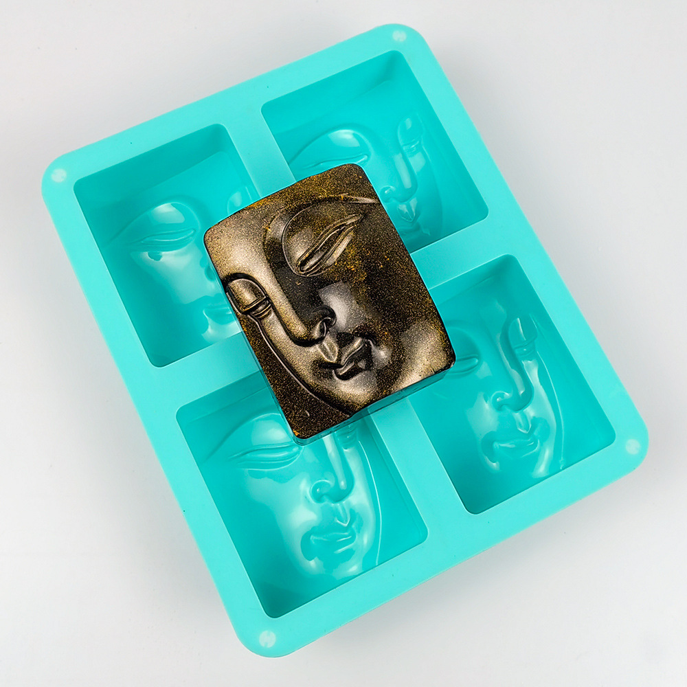4 Holes Religious Portrait Soa - Soap Mold Silicone Loaf 评论和价格